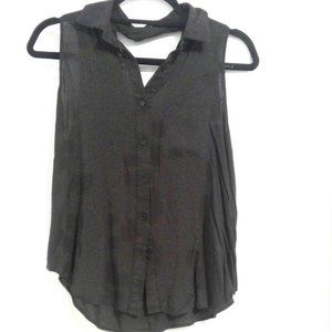 Sleeveless Blouse Black Large